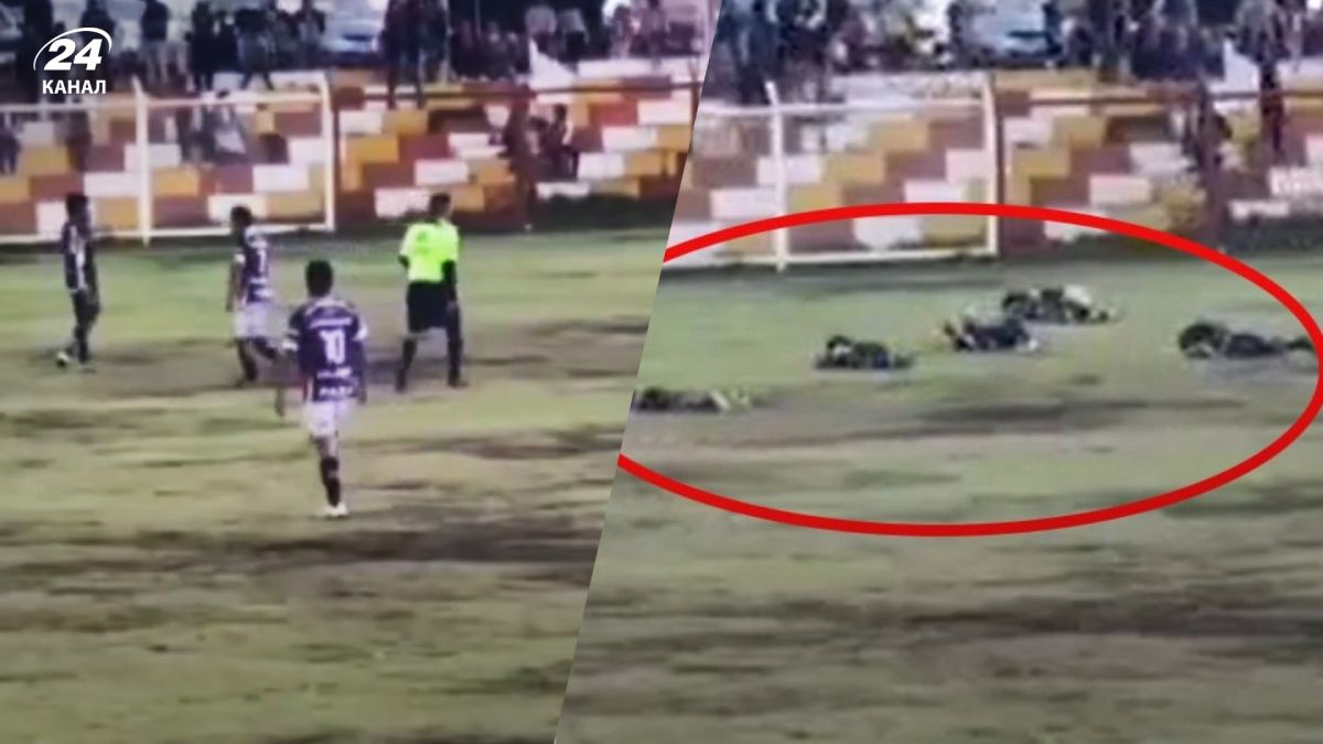 Молния убила футболиста во время матча чемпионата Перу - видео Молния убила футболиста во время матча чемпионата Перу - видео