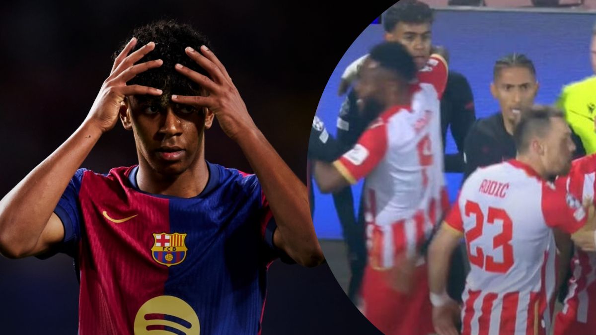 Гравці Црвени Звєзди накинулись на Ламіна Ямаля у матчі Ліги чемпіонів - відео Гравці Црвени Звєзди накинулись на Ламіна Ямаля у матчі Ліги чемпіонів - відео