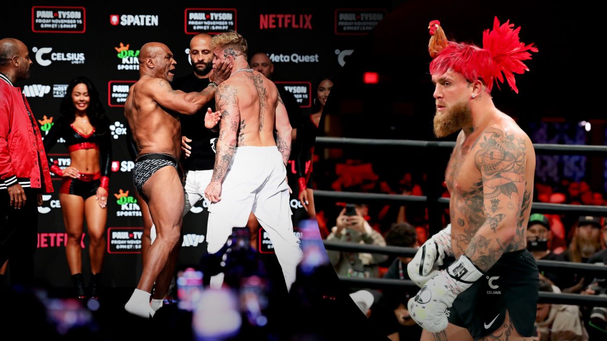Джейк Пол відреагував на ляпас Майка Тайсона на дуелі поглядів Джейк Пол відреагував на ляпас Майка Тайсона на дуелі поглядів