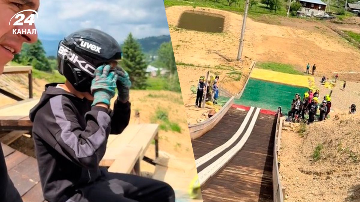 Маленький мальчик готовится к прыжку с трамплина - трогательное видео Маленький мальчик готовится к прыжку с трамплина - трогательное видео