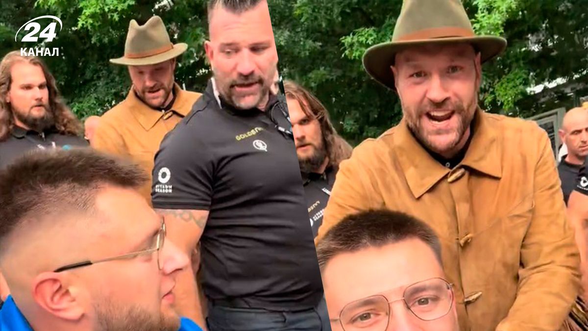 Фьюри встретил украинского болельщика перед боем Усик - Дюбуа видео