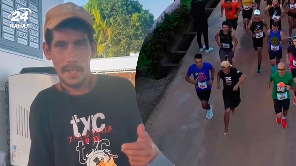 Пьяный мужчина стал участником марафона в Бразилии – видео Пьяный мужчина стал участником марафона в Бразилии – видео