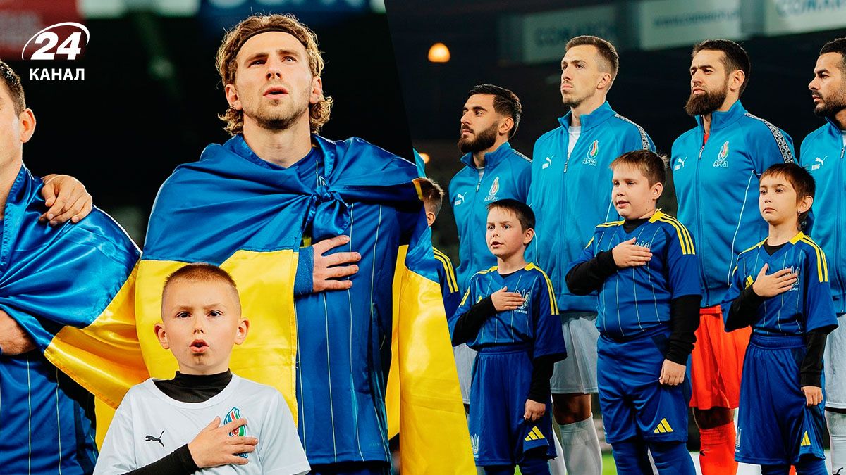 Україна Азербайджан - діти українських військових виводили футболістів на матч Україна Азербайджан - діти українських військових виводили футболістів на матч