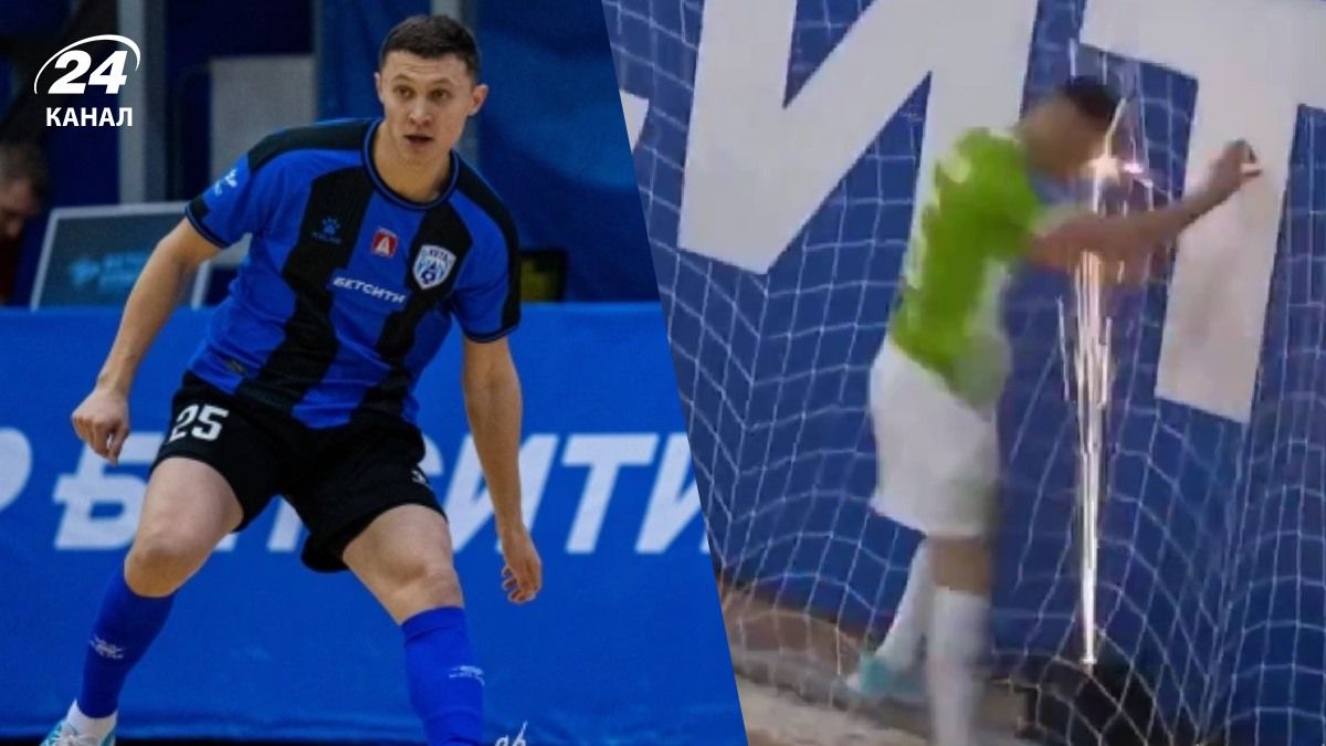 Российскому футзалисту фейерверк прилетел в лицо