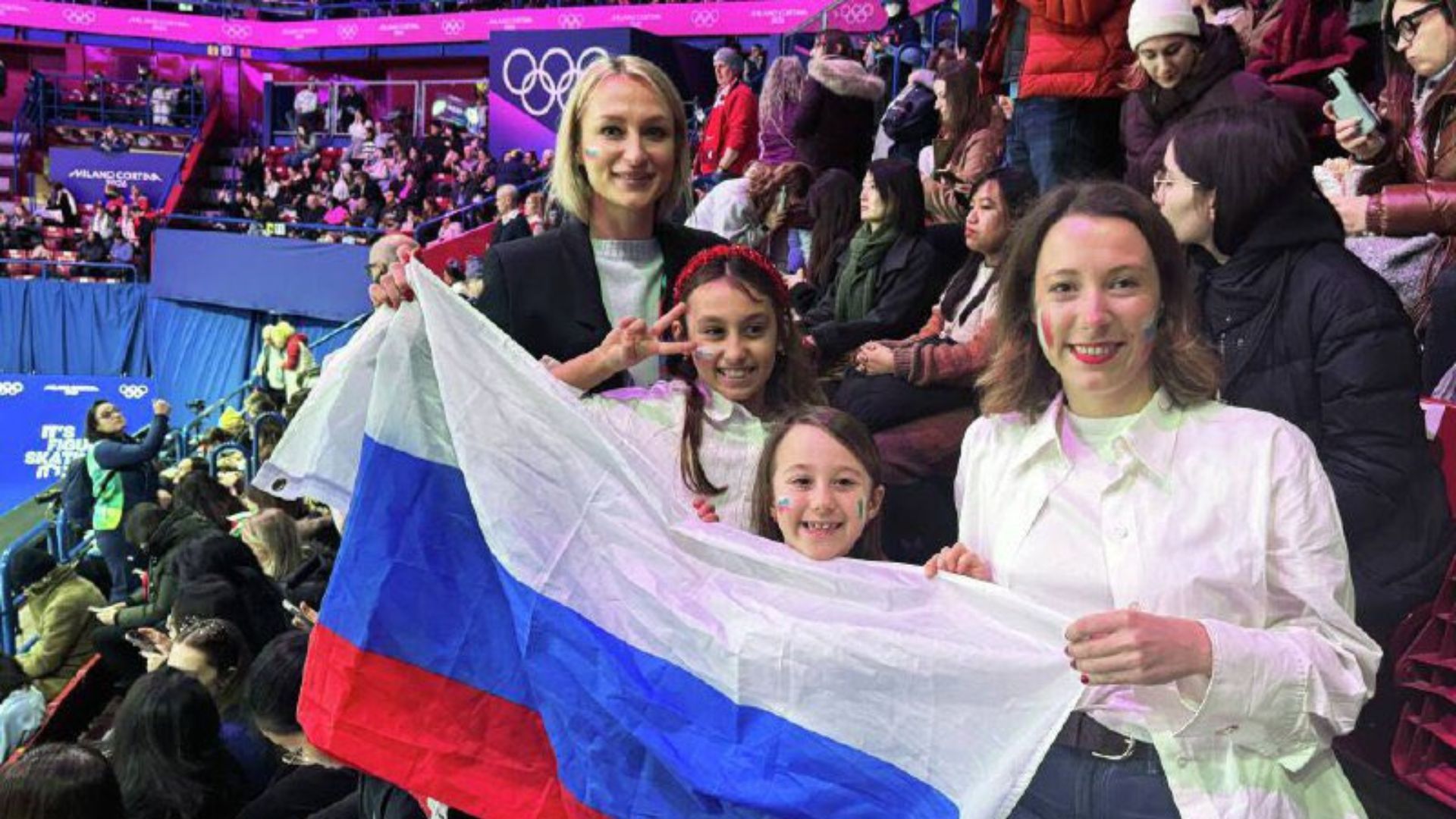 Флаги страны-агрессора замечают на Олимпиаде 2026 года Флаги страны-агрессора замечают на Олимпиаде 2026 года