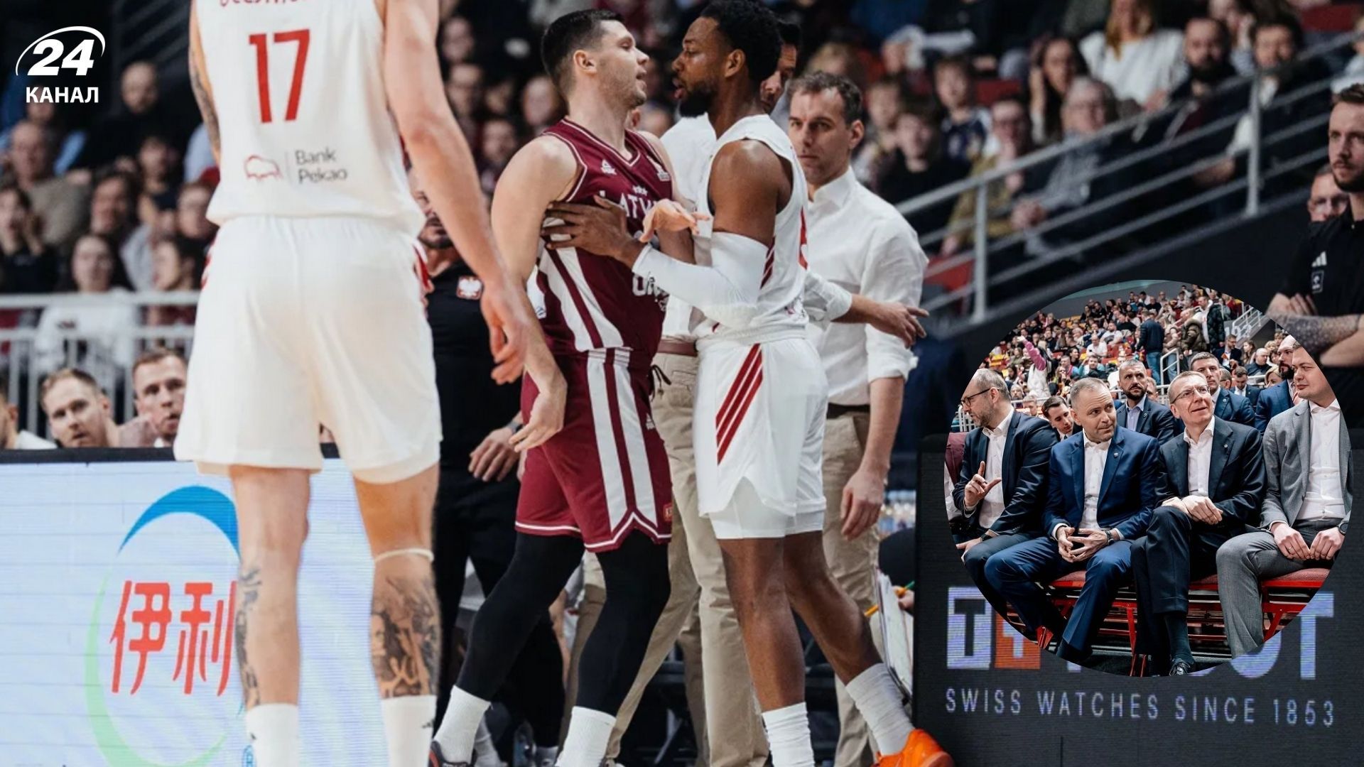 Президент Польши на матче Латвия - Польша